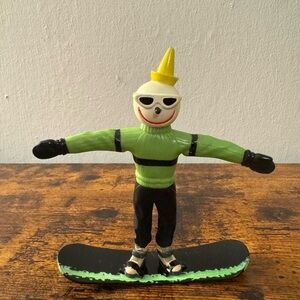 Vintage Jack in the Box Bendable PVC Snowboard Figure - 4”